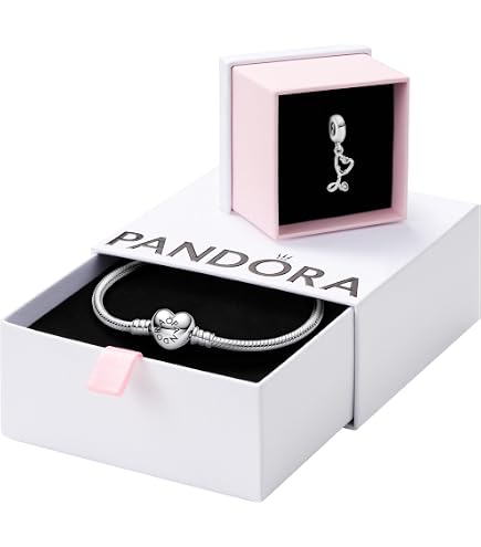 PANDORA S925ALEチャーム　レザーブレスレット　箱付き　43745 Amazon.com: PANDORA Jewelry Bundle with Gift Box - Moments